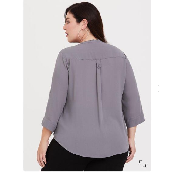 Torrid Harper Georgette Blouse Womens 3X Career Loose Fitting Flowy Minimalist - Picture 9 of 11